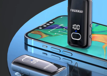 Fineblue-Auriculares Inalámbricos F580, Dispositivo De Audio Con Clip, Lotus, Bluetooth 5,3, Micrófono, Pantalla De Alimentaci