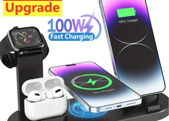 100W 7 in 1 Wireless Charger Stand Pad For iPhone 15 14 13 12 Pro Max Apple Watch Airpods Pro iWatch Fast Charging Dock Station