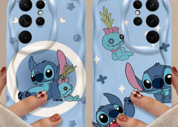 Cartoon Disney Stitch 3D Wave Case For Samsung Galaxy S24 Ultra S23 S22 Plus S21 S20 FE A25 A55 A35 5G Soft Silicone Cover Funda