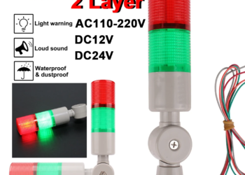 2 Layer 45mm Industrial Multilayer Stack Red Green LED Signal Alarm caution light for Machinery Tower Lamp AC110-220VDC12V24V